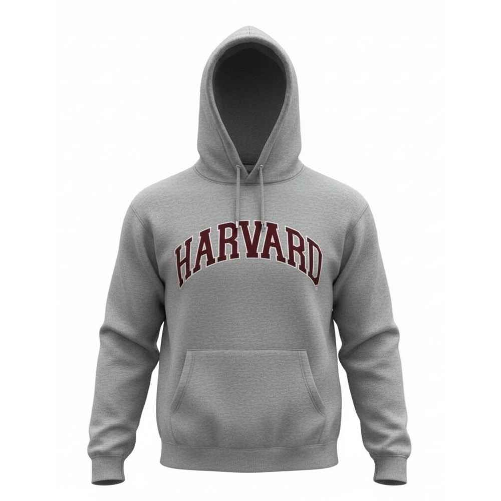 H&M Harvard University Hoodie Mens XS Gray Fleece Pullover Velvet Logo
